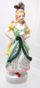 OCCUPIED JAPAN~HAND PAINTED~COLONIAL FIGURINE WOMAN 9  