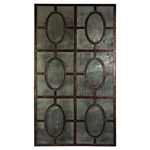  52 Large Dramatic Geometric Patterned Antiqued Iron Wall 