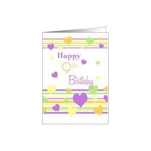  Happy 9th Birthday   Colorful Hearts Card Toys & Games