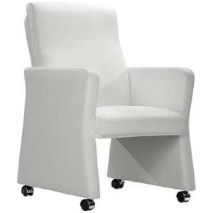  Zuo Burl White Leatherette Arm Chair