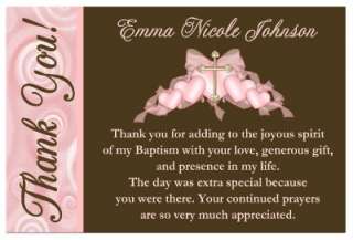 BAPTISM CHRISTENING THANK YOU CARDS  