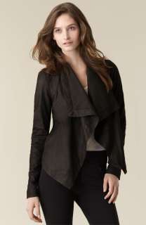   Leather Cowl Drape Neck Jacket Black Large12 UK 16 NWT $995  