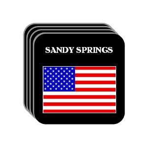 US Flag   Sandy Springs, Georgia (GA) Set of 4 Mini Mousepad Coasters