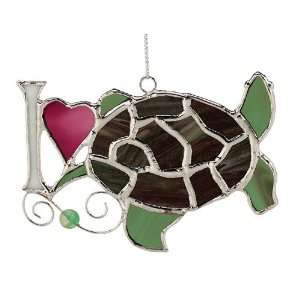  I Love Sea Turtles Stained Glass Suncatcher Patio, Lawn 