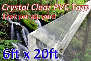 CRYSTAL CLEAR PVC TARP 6X20 CLEAR CANOPY SIDE COVER  