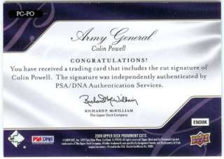 Colin Powell Prominent Cuts Autograph Cut Signature 2/3  