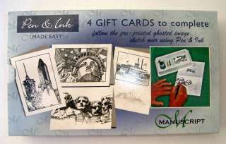 Pen & Ink Drawing Sets Creative Cards American Scenes  