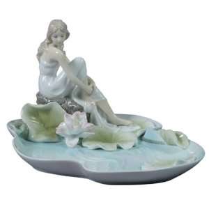 Fairy Sitting on Lotus Porcelain Dish 