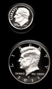 2011 S 90% SILVER Proof Kennedy AND Dime  Two Coins  