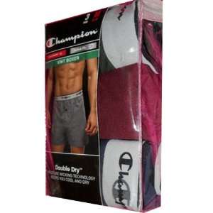   Double Dry Active Fit Knit Boxer Moisture Wicking Technology 3 Pair
