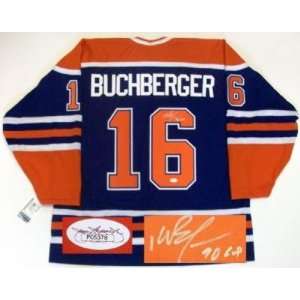 Kelly Buchberger Autographed Jersey   Oilers 90cup Vintage Jsa