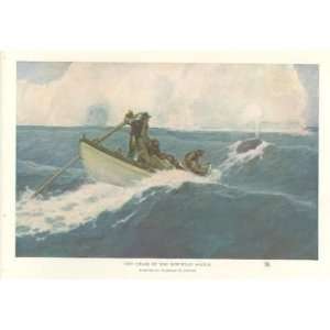  1910 Print Chase the Bow Head Whale by Clifford Ashley 