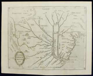   PLATA c1597 WYTFLIET, EARLIEST MAP OF THE REGION, BUENOS AIRES, BRAZIL