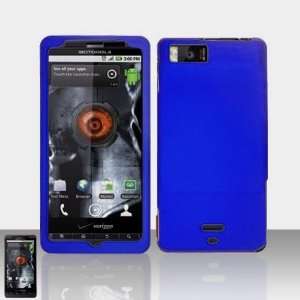   Droid X MB810 Rubberized Blue Premium Phone Protector Hard Cover Case