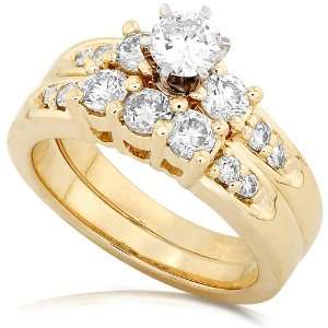   Wedding Ring Set in 14Kt Gold (HI/I1)   Size 5 Diamond Me Jewelry