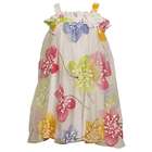 Bonnie Jean White Dress Size 8 Large Floral Print Easter Spring Girl