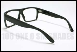 NERD Geek Wayfarer Thick Frame Clear Lens Glasses BLACK  