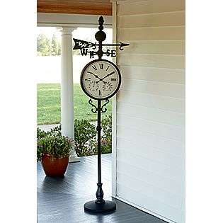 Weather Vane Clock with Temperature & Humidity Gauges  Garden Oasis 