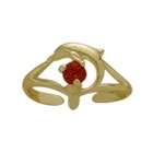 Elite Jewels 10K Yellow Gold Genuine Ruby Dolphin Toe Ring