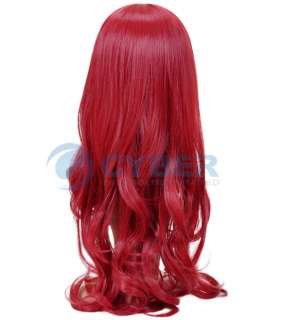 Long Wavy Curly Cosplay Party Lady Hair Wig/Wigs RED  