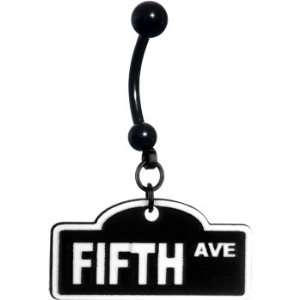  Black Fifth Avenue Street Sign Belly Ring Jewelry