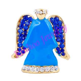 wholesale 6X Alloy rhinestone angel Brooch pin for Christmas with 