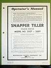 SNAPPER TILLER CHAIN DRIVE 300T   500T OPERATORS MANUAL # 1 2154