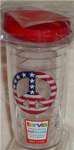 PEACE SIGN New 16 oz Tervis (hot & cold) TUMBLER + LID  