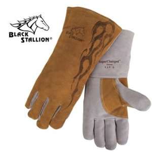   125 Super Charged Standard Split Cowhide Stick Welding Gloves   L