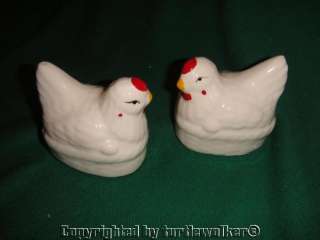 Vintage Chicken Nesting Hen Salt Pepper Shakers  