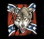 Confederate Flag with Wolf T Shirt New Style Rebel Dixie Pride