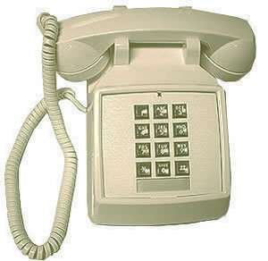 PHONE RETRO~ IVORY PUSH BUTTON DESK TELEPHONE ~VINTAGE~  