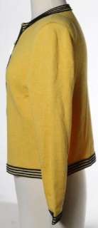 St. John Banana Yellow Zippered Long Sleeve Knit Womens Jacket  