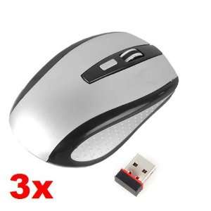   Wireless USB Optical Mouse PC Laptop w/ Mini Receiver Black and Silver