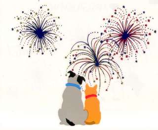 Mrs. Grossmans July 4th Fireworks Cats Dogs Stickers  