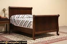 Oak Double Size Antique 1900 Sleigh Bed  