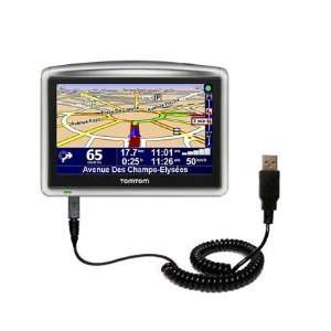  Coiled USB Cable for the TomTom ONE XL S with Power Hot 