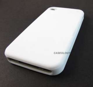 WHITE SOFT SILICONE RUBBER GEL SKIN CASE COVER APPLE IPHONE 4 4s 