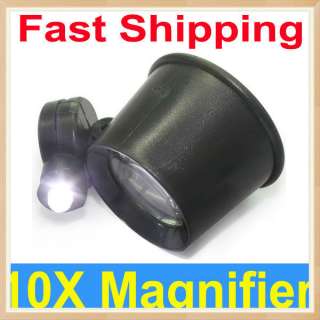 10X Magnifier Magnifying Glass Eye Loupe LED Light Lamp  