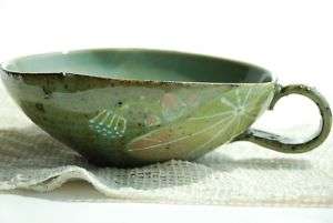 Korean Porcelain Soup Mug Pottery Lotus Hand thrown  