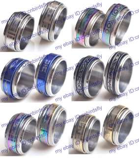   jewelry lots 36pcs spin Stainless steel mens Rings 