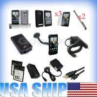   Accessory Case Car Charger Stylus battery Bundle For HTC EVO 4G Sprint