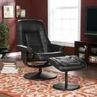   Inc. 2pc Swivel Recliner and Ottoman with Black Leatherette