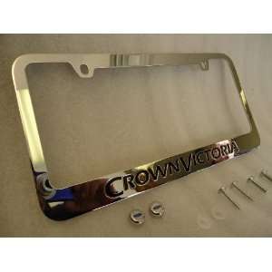 Ford Crown Victoria Chrome Metal License Plate Frame with Logo Screw 