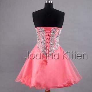 TUTU Lace Up Back Prom Gown Luxury Mini Short Cocktail Evening Party 
