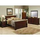   Queen Sleigh Bed with Deep Mahogany Stain Wood Finish Bedroom Set