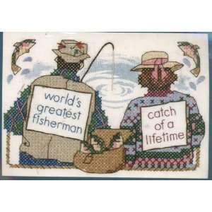  Dimensions Stamped Cross Stitch Kit   The Greatest Catch 7 