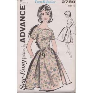  Vintage Teen & Junior Dress Advance Sewing Pattern 2780 