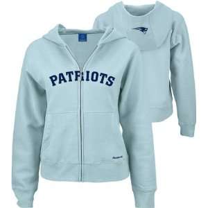 New England Patriots Light Blue Juniors Full Zip Hooded Sweatshirt 