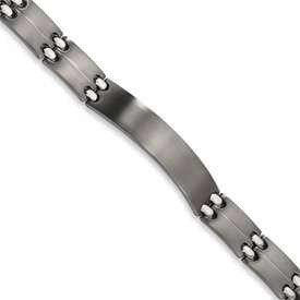 Chisel® Titanium Brushed Polished ID Man 9 Bracelet  
